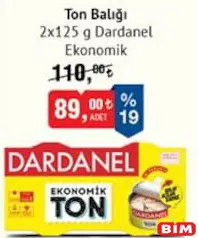 DARDANEL EKONOMİK TON BALIĞI 2X125 G